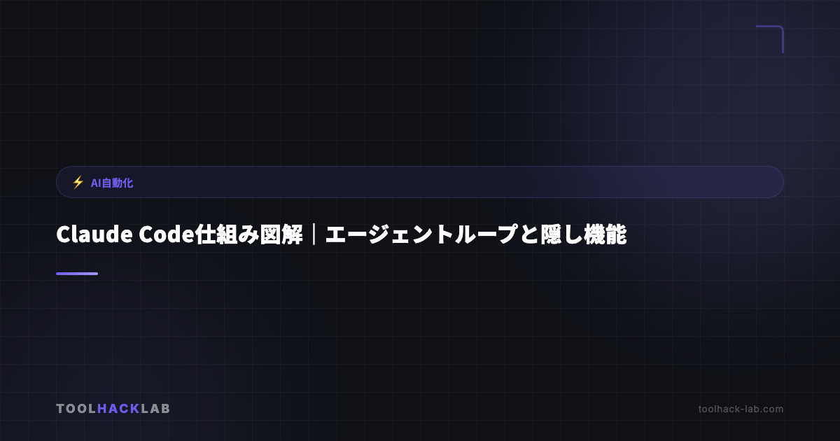 Claude Code仕組み図解｜エージェントループと隠し機能 アイキャッチ画像
